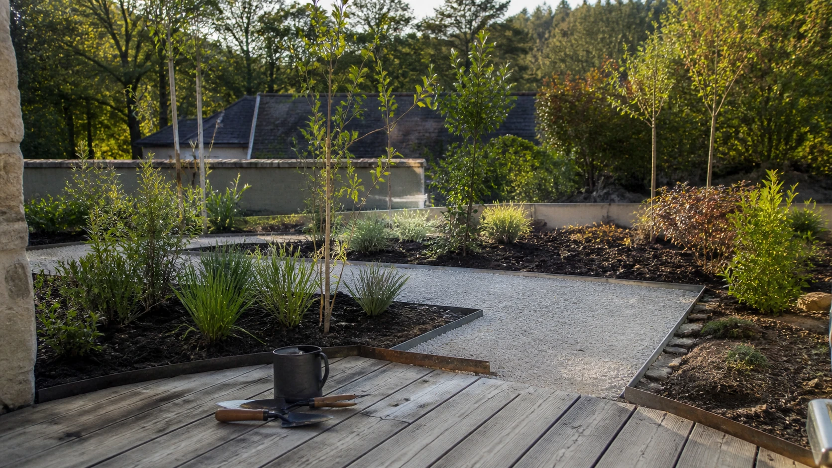 Jardin de maison en cours d’aménagement
